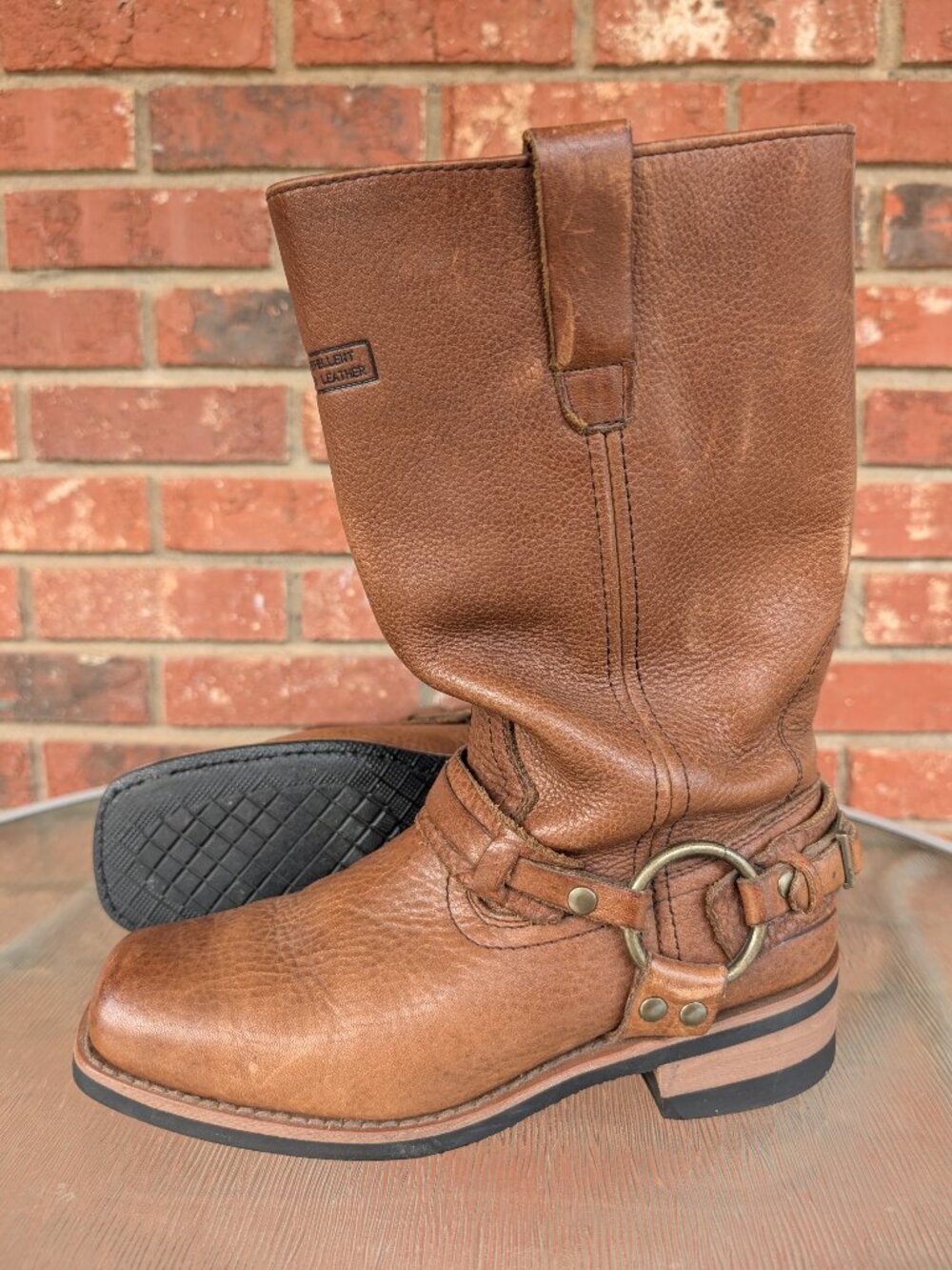 Women's X Element Brown Leather Mid Calf Boots Size 7.5